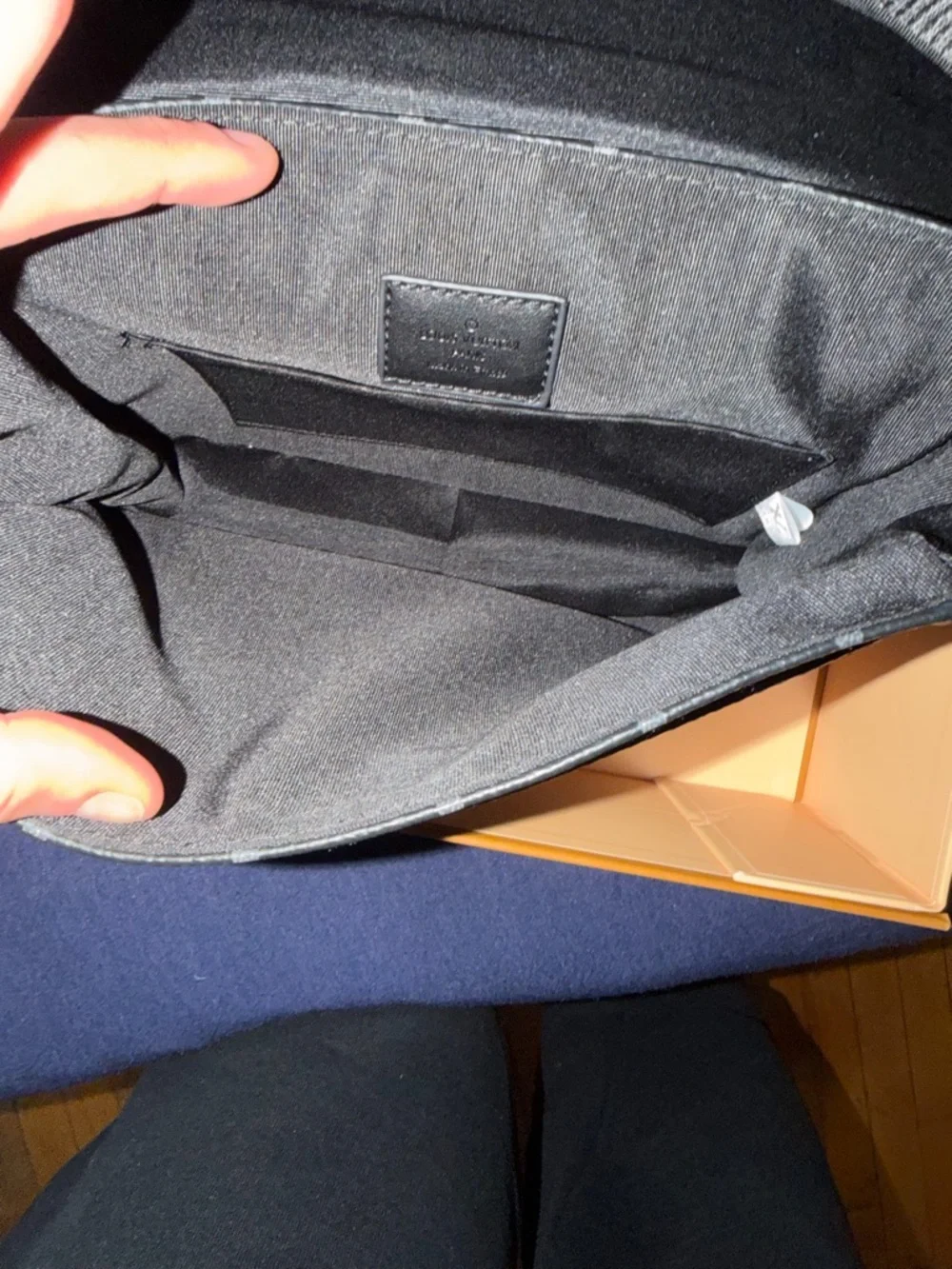 Louis Vuitton Men's Monogram Messenger Bag in Black and Gray
